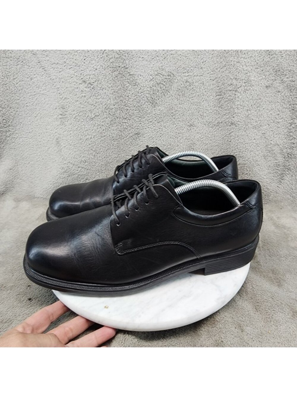 Rockport Shoes Mens Size 9.5 Margin Black Leather Lace Up Oxford *Read*